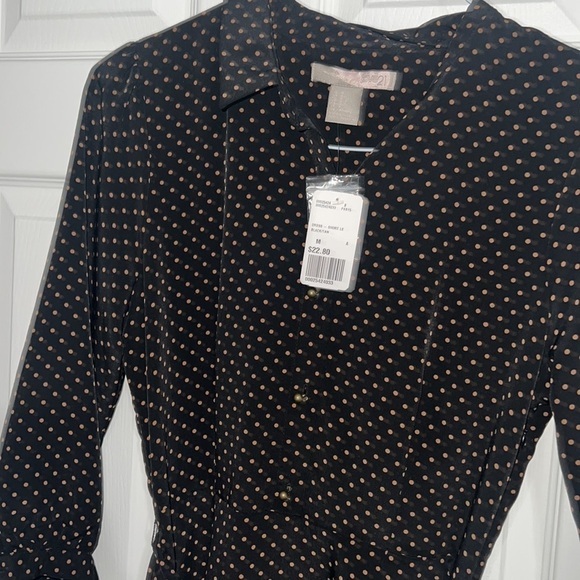 Forever 21 dress polka dots black and tan. forever 21 short dress top new cute - Picture 3 of 17